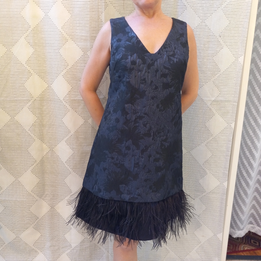 Feather Cutout Party Cocktail Dress